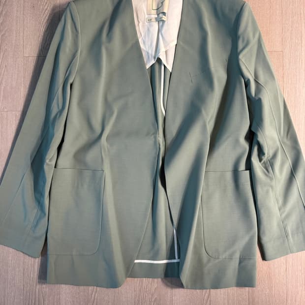 BLUR1.0 오버사이즈 노카라 재킷 민트 F