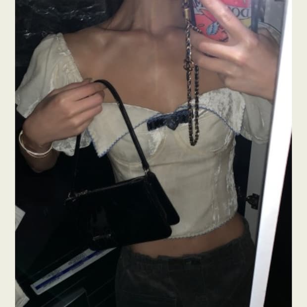 서쿠키 스테파니 크림 벨벳 탑 xs