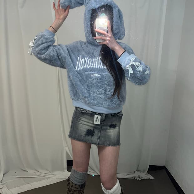 시나모롤 후리스 후드티