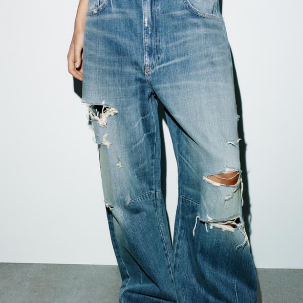 zara 자라 벌룬 미디엄 디스트로이드 데님진