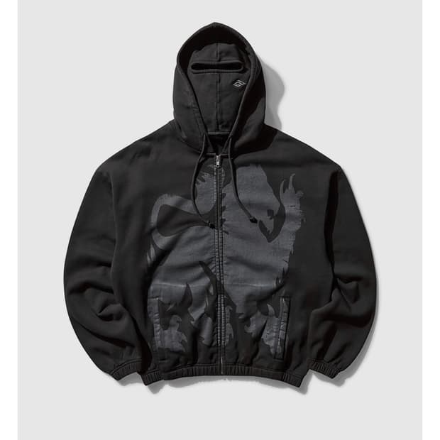 L) 엄브로 슬램잼 헤달릭 마스크 후드집업 블랙