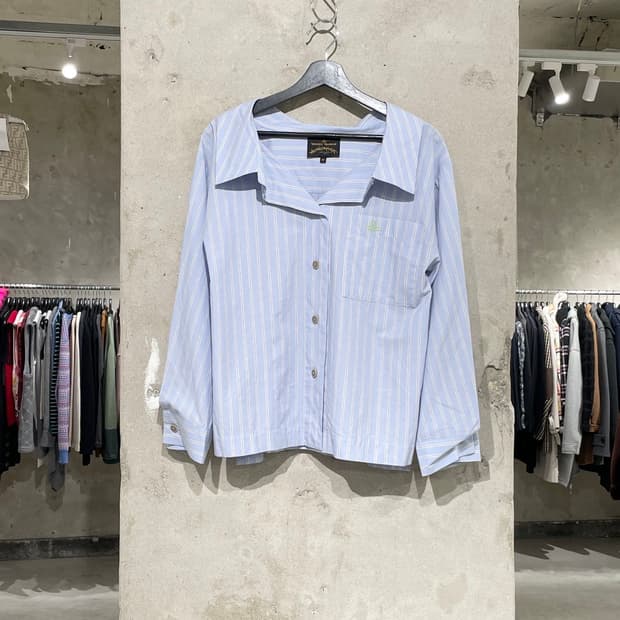 비비안 웨스트우드 앵글로마니아 22S/S 라이트 블루 orb 로고 스트라