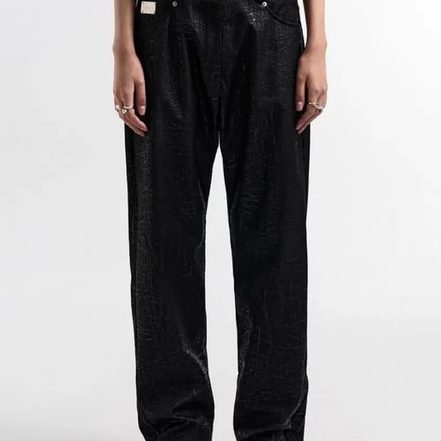  YEEL LEEY CRUMPLED COATED PANTS M