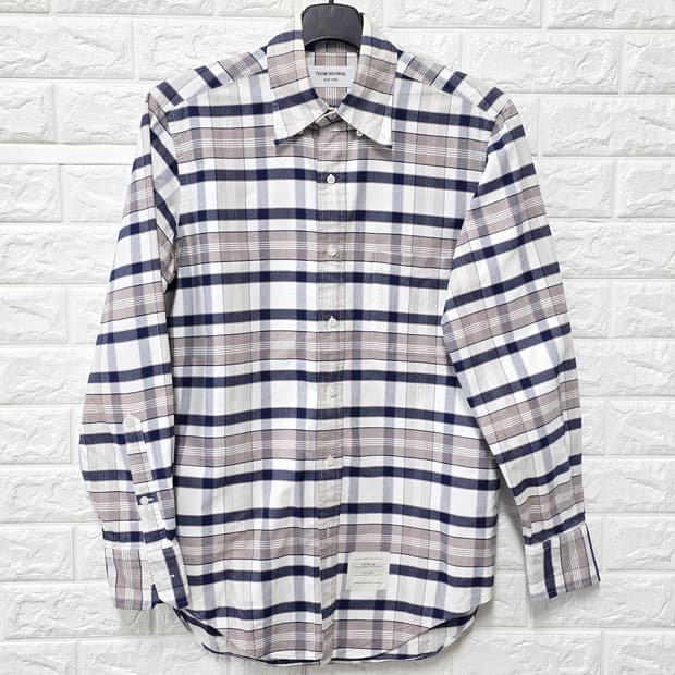 택포) 톰브라운 체크 셔츠 L 