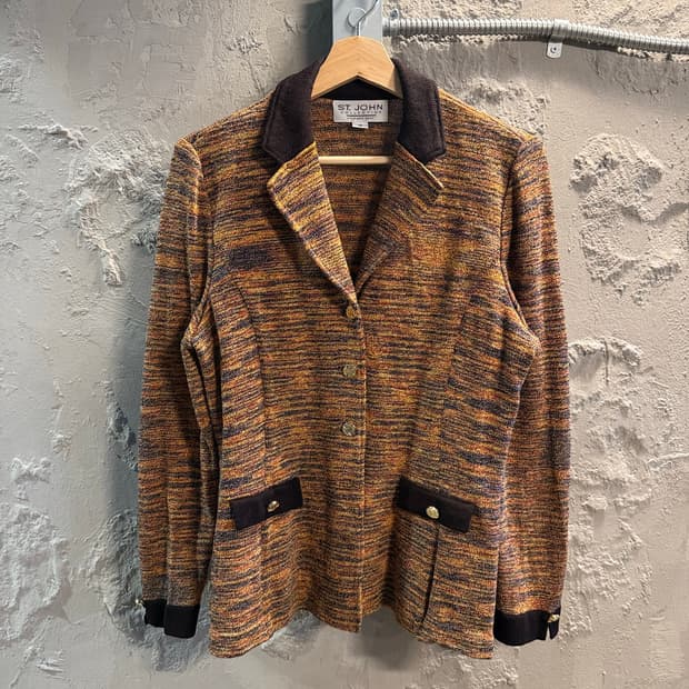 12 세인트존 ST.JOHN 컬렉션 니트 자켓 브라운 멀티