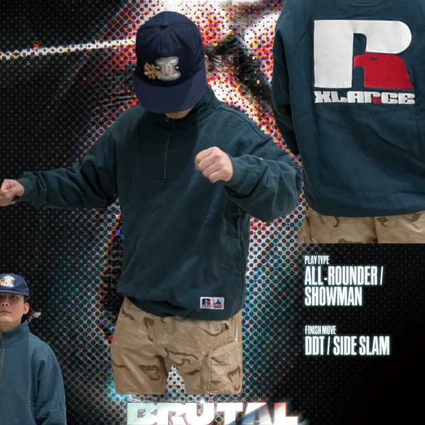 X-LARGE X Russell Athletic 하프집업 L