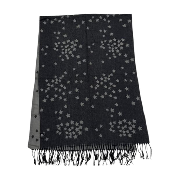 마리끌레르 별 스타 패턴 리버서블 양면 스카프 목도리 그레이