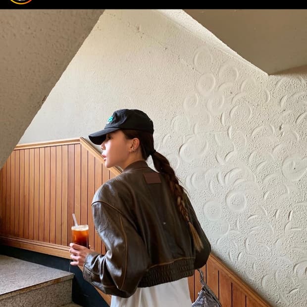 새상품/구할수없는/약10%저렴)인스턴트펑크 빈티지레더블루종자켓-브라운FR