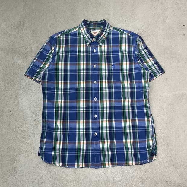 브룩스브라더스 체크 반팔셔츠 s10467