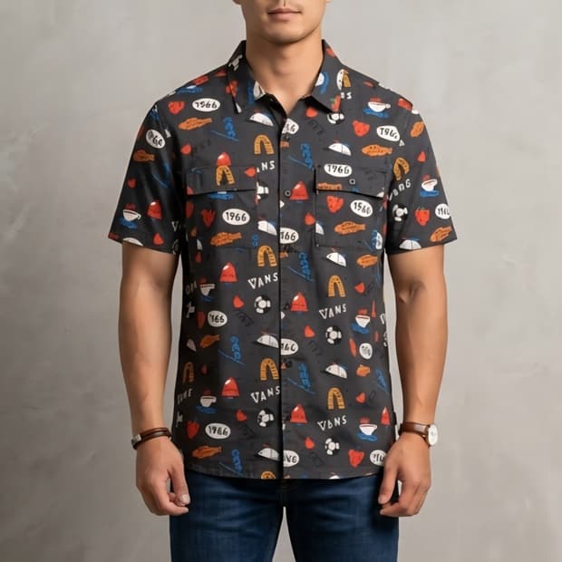 [105]반스 그래픽 프린츠 반팔 셔츠