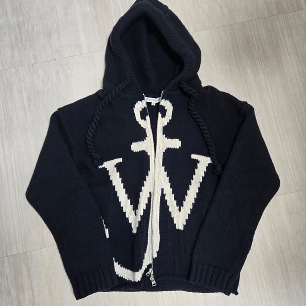 [S] JW앤더슨 니트 집업 후드 자켓 네이비