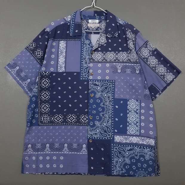 XL) 빈폴 신형 21ss 페이즐리 올오버 패턴 반다나 반팔 셔츠 남방