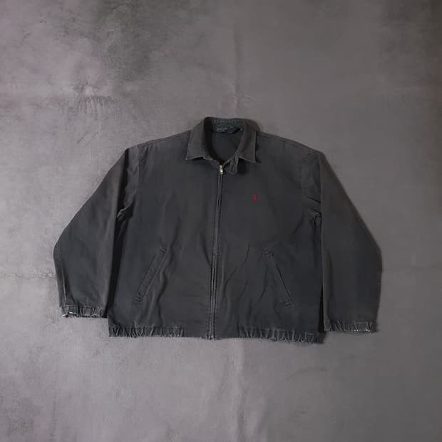 90s 폴로 하드페이딩 블루종 자켓 XL