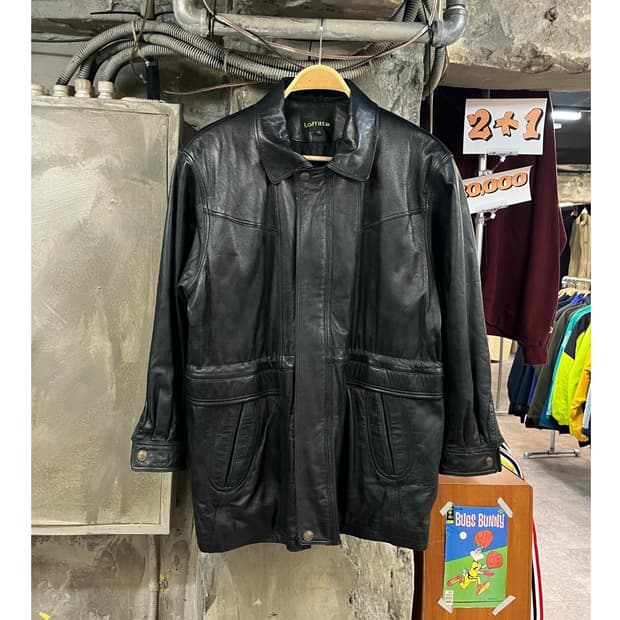 빈티지 양가죽 레더 자켓 블랙 100 #csz3596