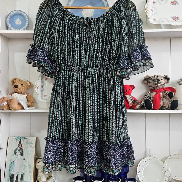 플라워 패턴 캉캉 원피스