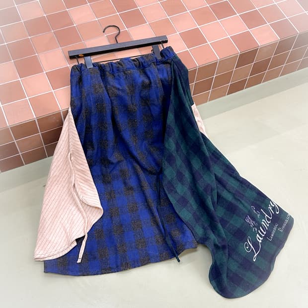 lime.inc multi pattern wrap skirt