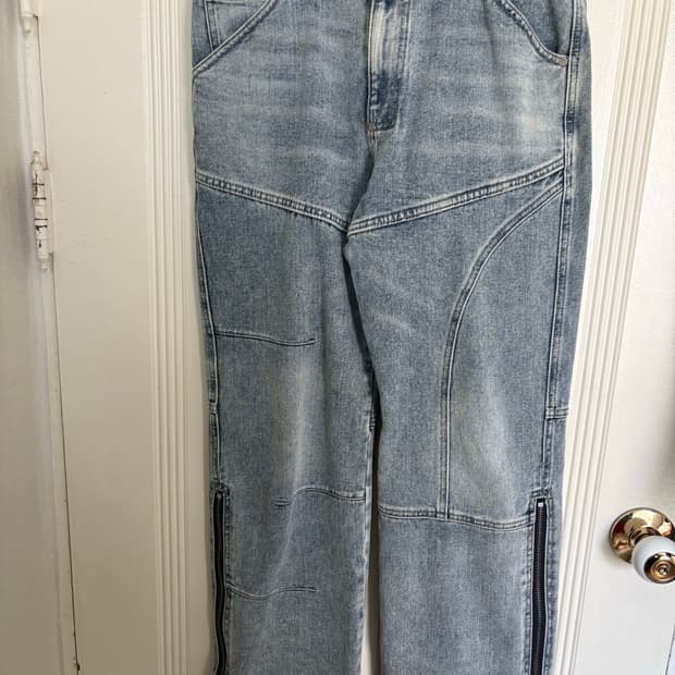 앤더슨벨 와이드 지퍼 레그진