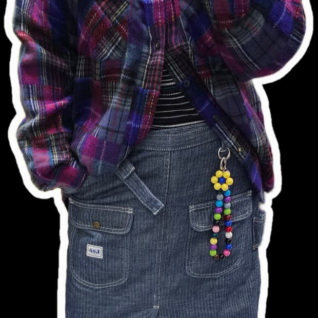 Lee 스트라이프 데님 레이어드 허리치마