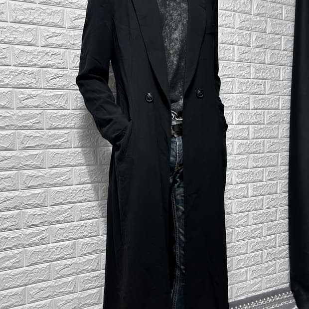 DKNY 아방가르드 울 드레이프 맥시 롱 코트