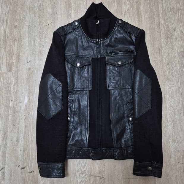 하이브리드 니트 레더 가죽자켓 L(100)