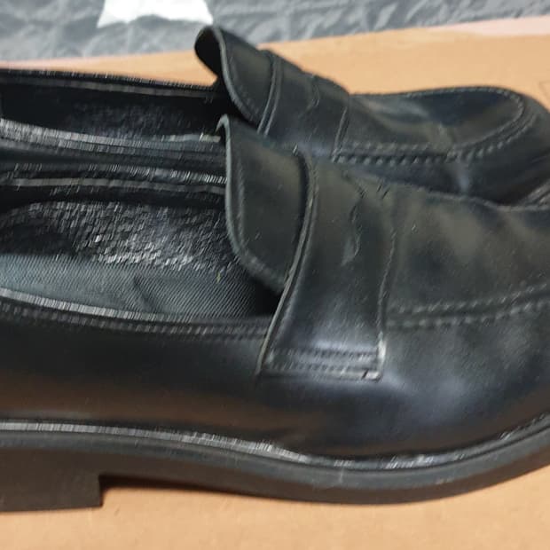 커스텀에이드 소가죽 이지라이트 페니로퍼 블랙 4cm (260)