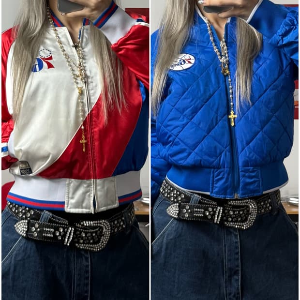 NBA 00s 리버시블 여성용 사틴 스타디움 자켓 