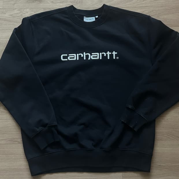 칼하트 맨투맨 블랙 (기모 스웨트 셔츠) L 