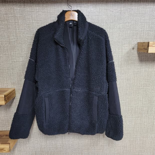 110사이즈 아디다스 오버핏 후리스 플리스 자켓 뽀글이