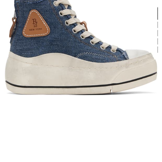 R13 알써틴 커트 스니커즈 인디고 블루 275