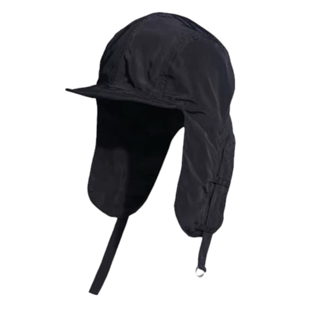 나일론 올블랙 트래퍼 테크 이어플랩 캡 모자 