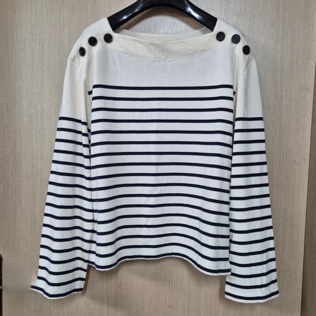 [F] 김해김 HAE BY HAEKIM 스트라이프 보트넥 티셔츠