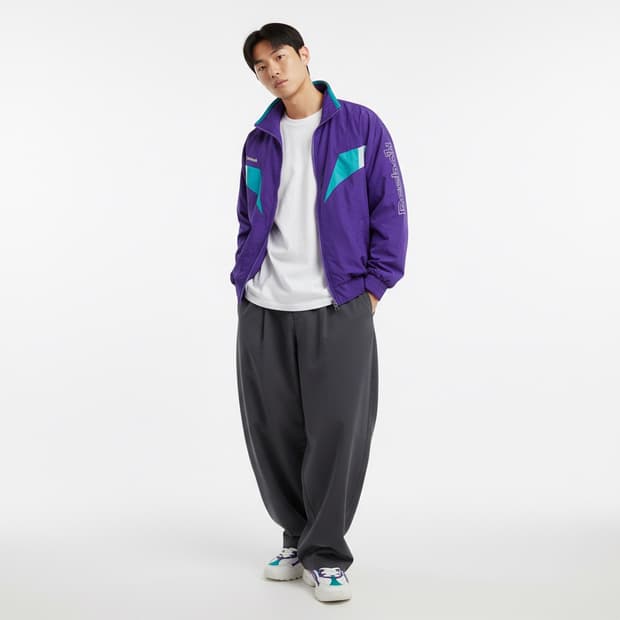 Reebok 리복 퍼플 올드스쿨 바람막이 100 (레트로)