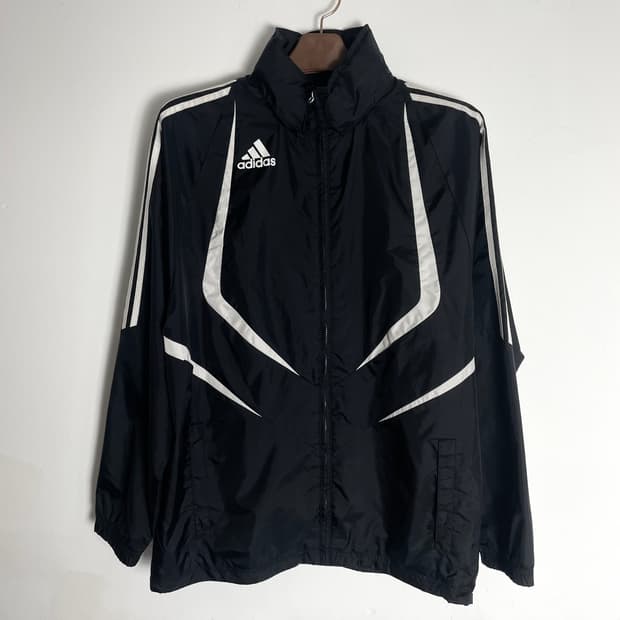 00s 아디다스 올드스쿨 배색 바람막이 블랙y 2637