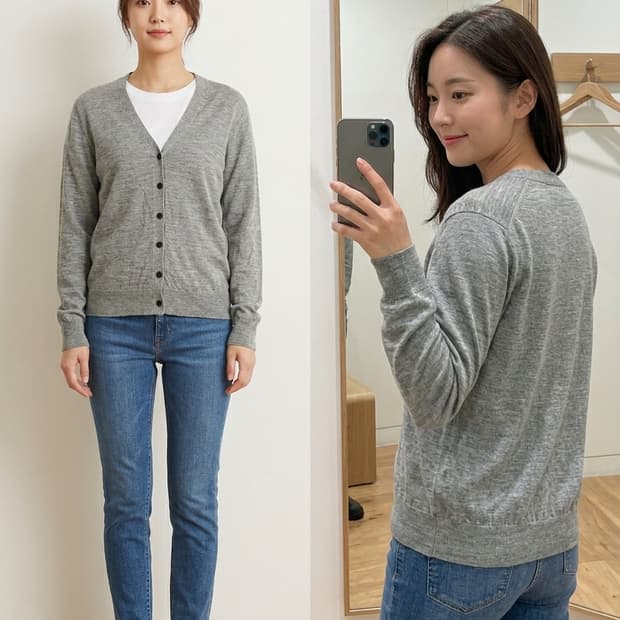 유니클로 울 니트 가디건 m