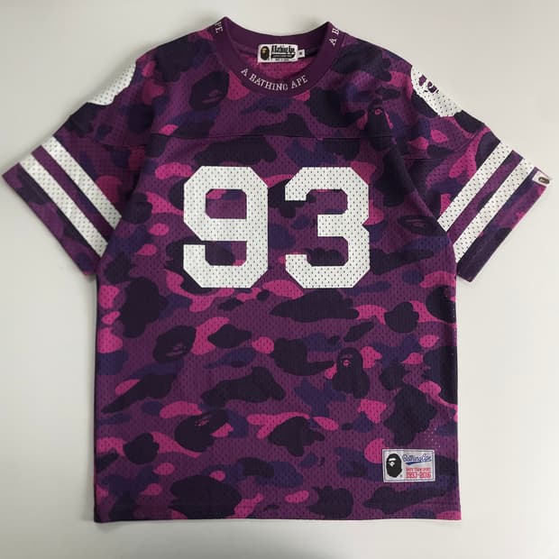 Bape 베이프 퍼플 퍼스트카모 베이스볼 져지