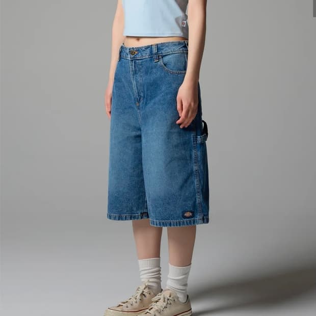 우먼스 카펜터 데님 쇼츠 Rinsed Blue