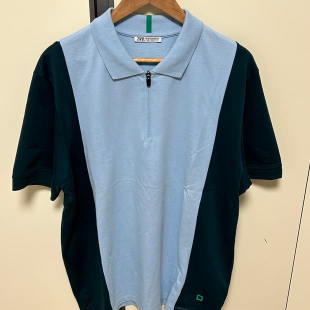 zara 카라 배색 티셔츠