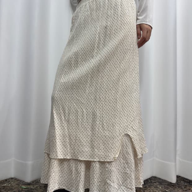 dot layered long skirt