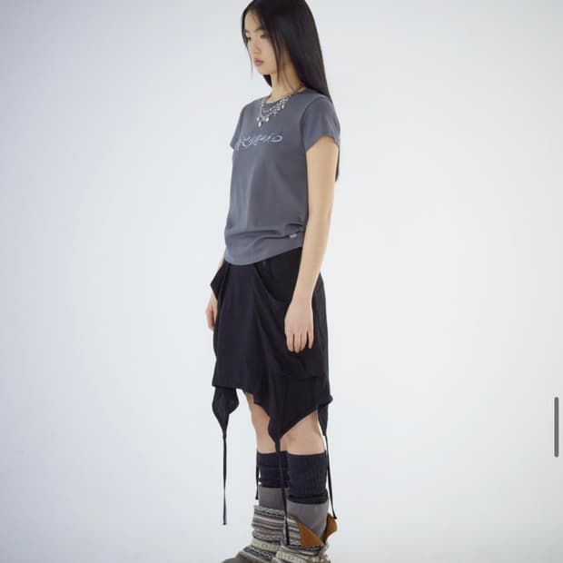 코이세이오 coyseio ribbon side strap t-shirt 
