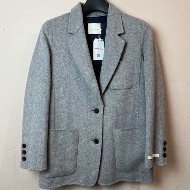 잇 미샤 그레이 헤링본 울 블레이저