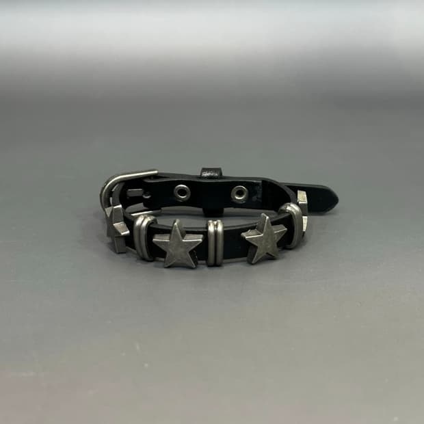 black leather star 팔찌