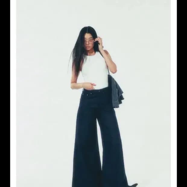 매니모어몽 mmm 인디고 와이드 청바지 새상품