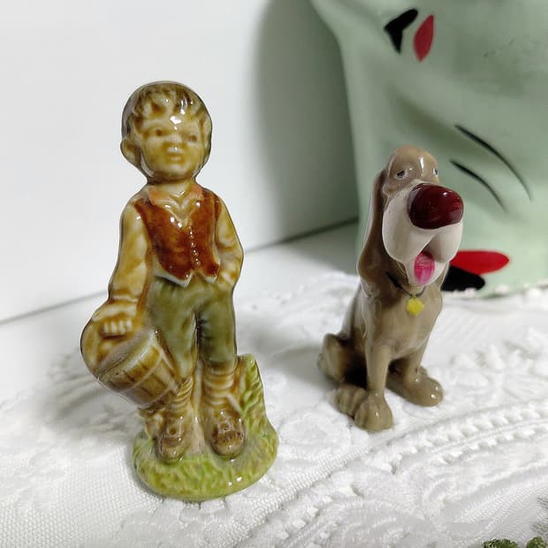 vintage)70s Wade Whimsies잭과콩나무의 잭 도자기피규어