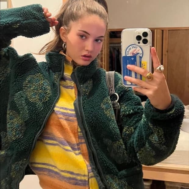 Stussy Flor Sherpa Mock Neck Green