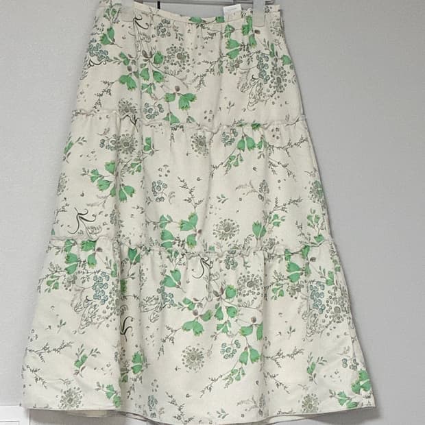 모리걸 애플민트색 잔꽃 캉캉스커트 