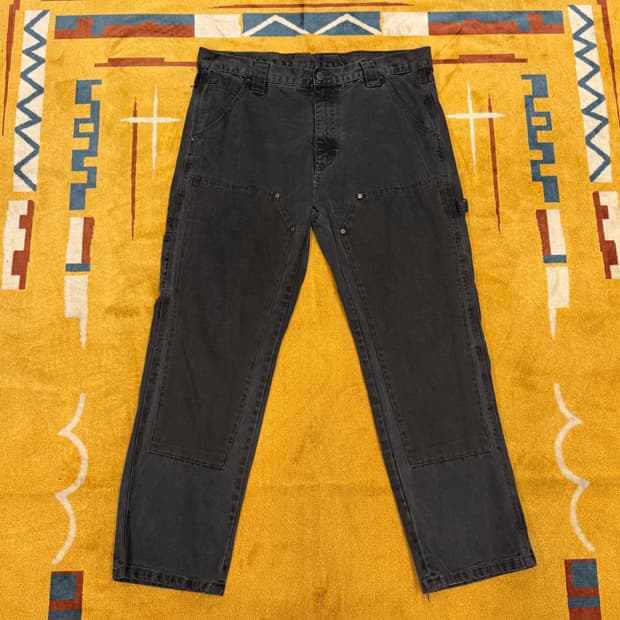 VTG 빈티지 블랙 다잉 더블니 워크 팬츠 N1982