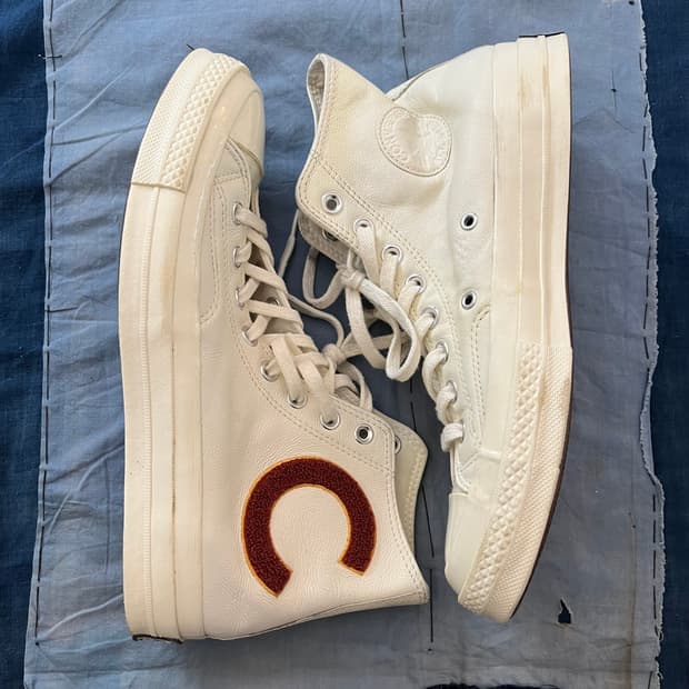 컨버스 척테일러 올스타 70 레더 하이 워드마크 울 아이보리