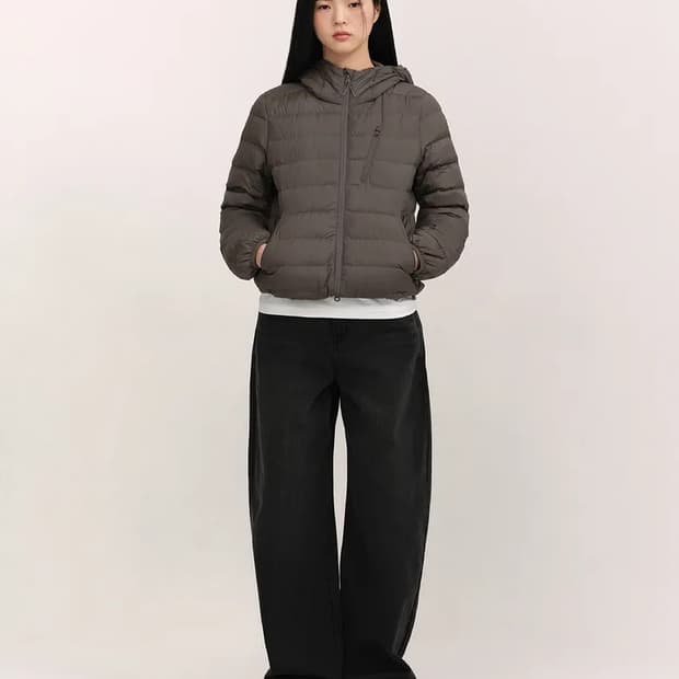 시티 레저 우먼즈 후디드 라이트 다운 재킷 [모카 브라운]