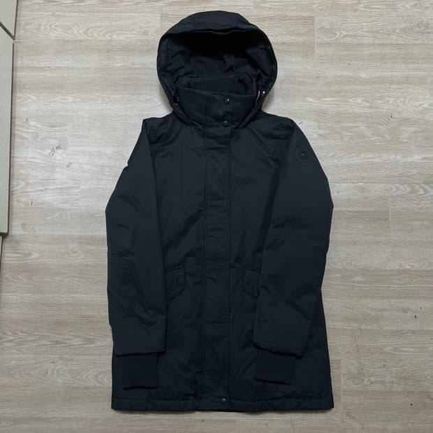 타미힐피거 여성 와펜 후드 미디엄 패딩 점퍼 [블랙] XS/85