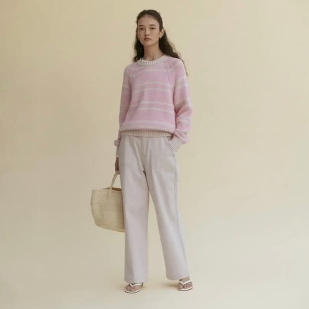 호와스 POCKET COTTON DENIM BABY PINK 핑크데님팬츠